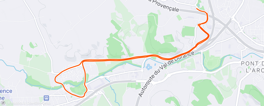 Map of the activity, Course à pied le matin