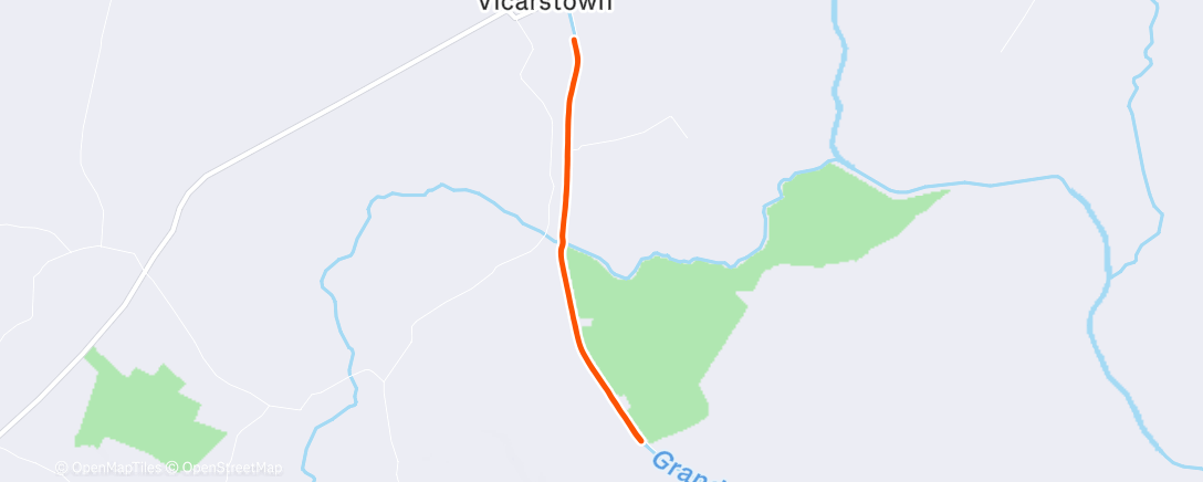 Map of the activity, Vicarstown Parkrun