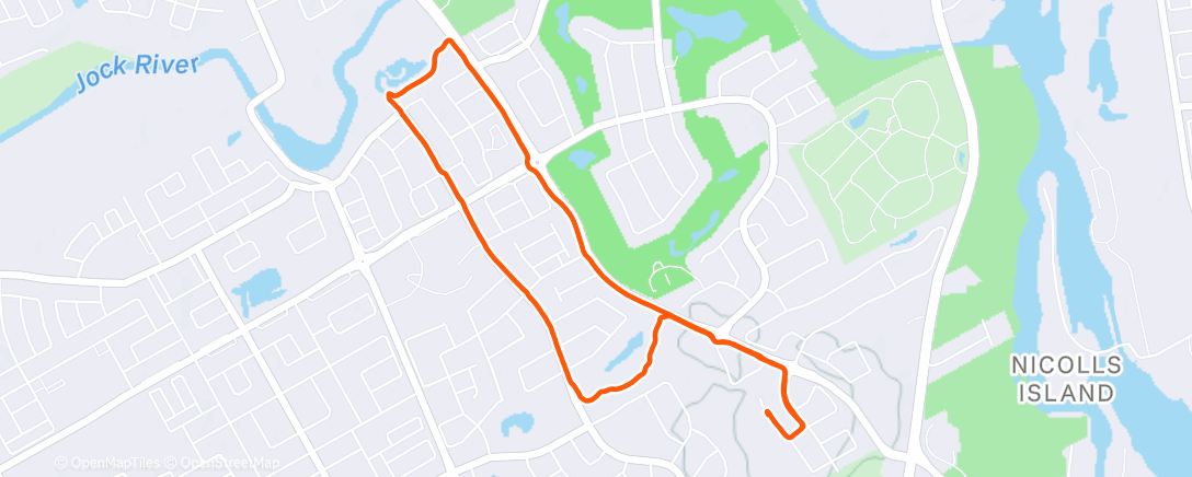 Map of the activity, Afternoon Run