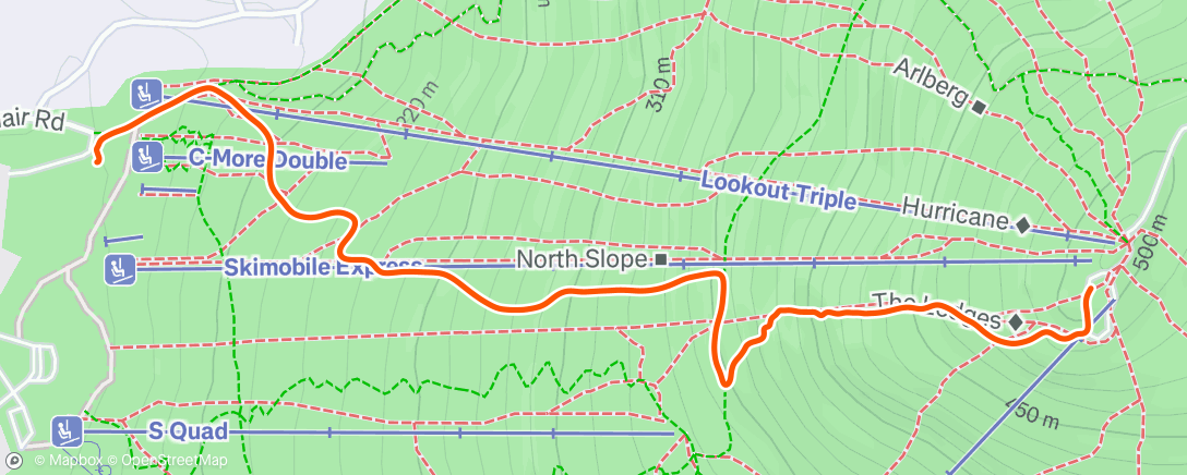 Map of the activity, Evening Trail Run