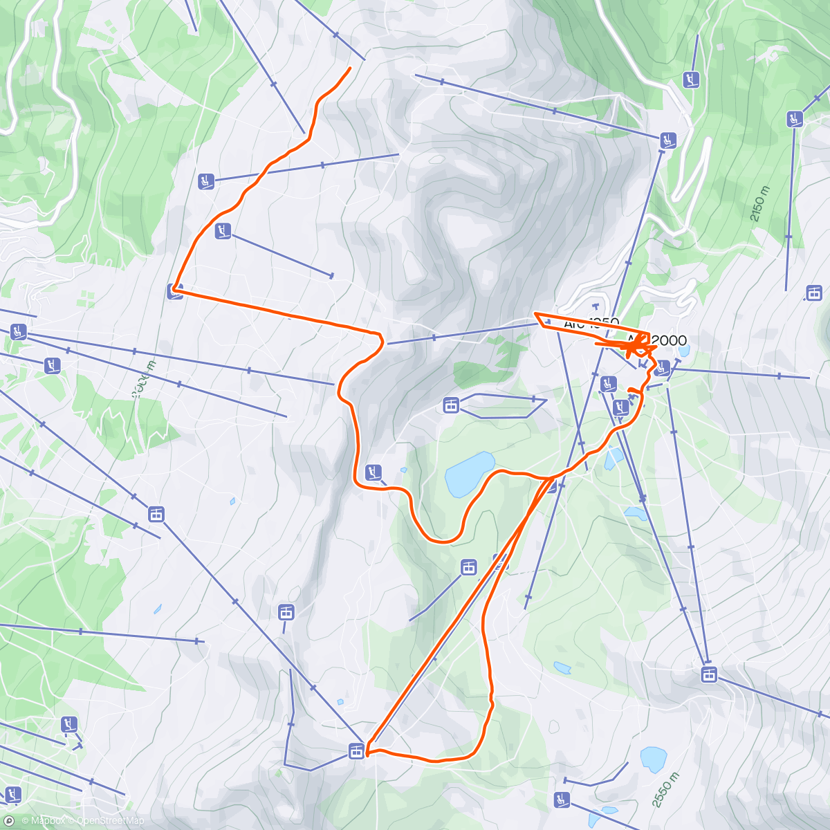 Map of the activity, Les Arcs dag 3
