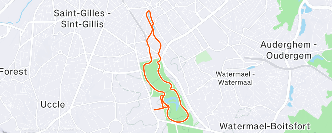 Map of the activity, Evening Run