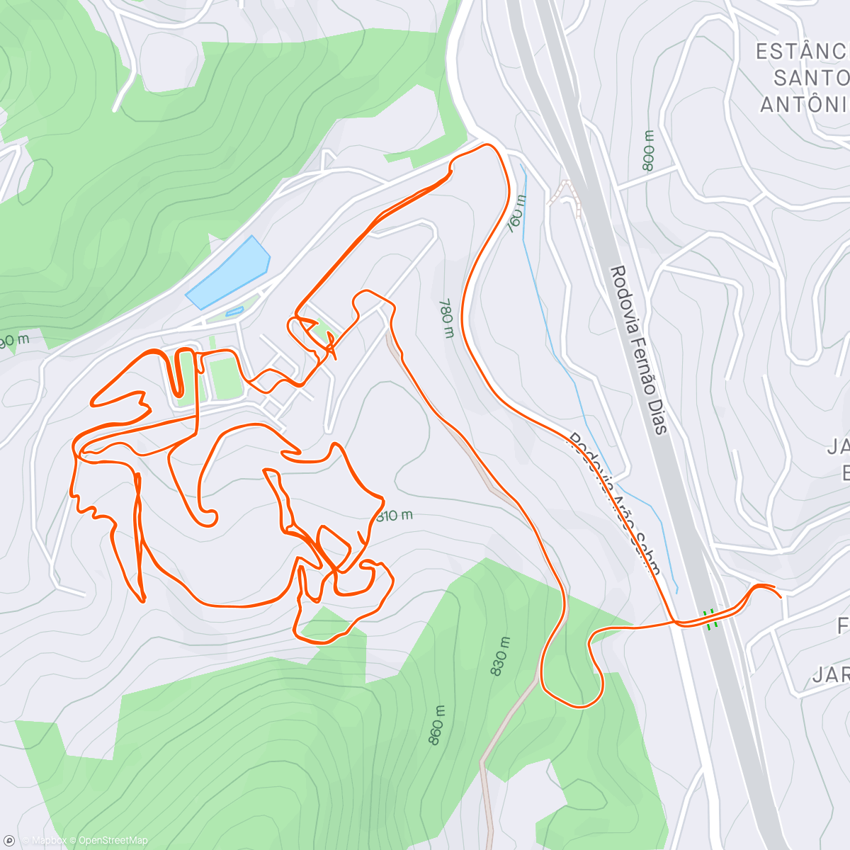 Map of the activity, World Cup Mairiporã course recon
