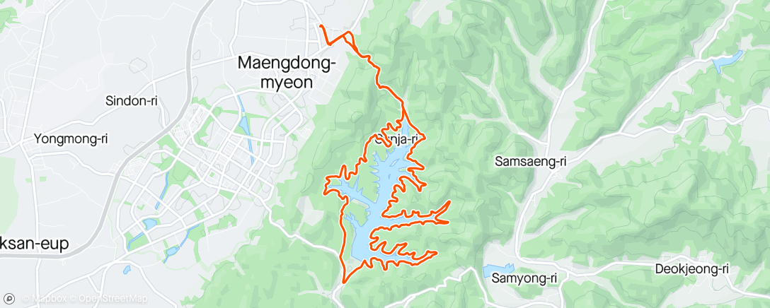 Map of the activity, 맹동저수지 임도