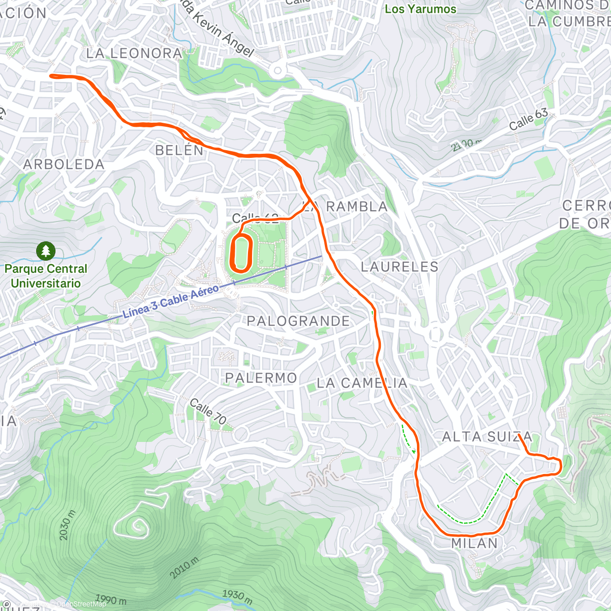 Map of the activity, Morning Run