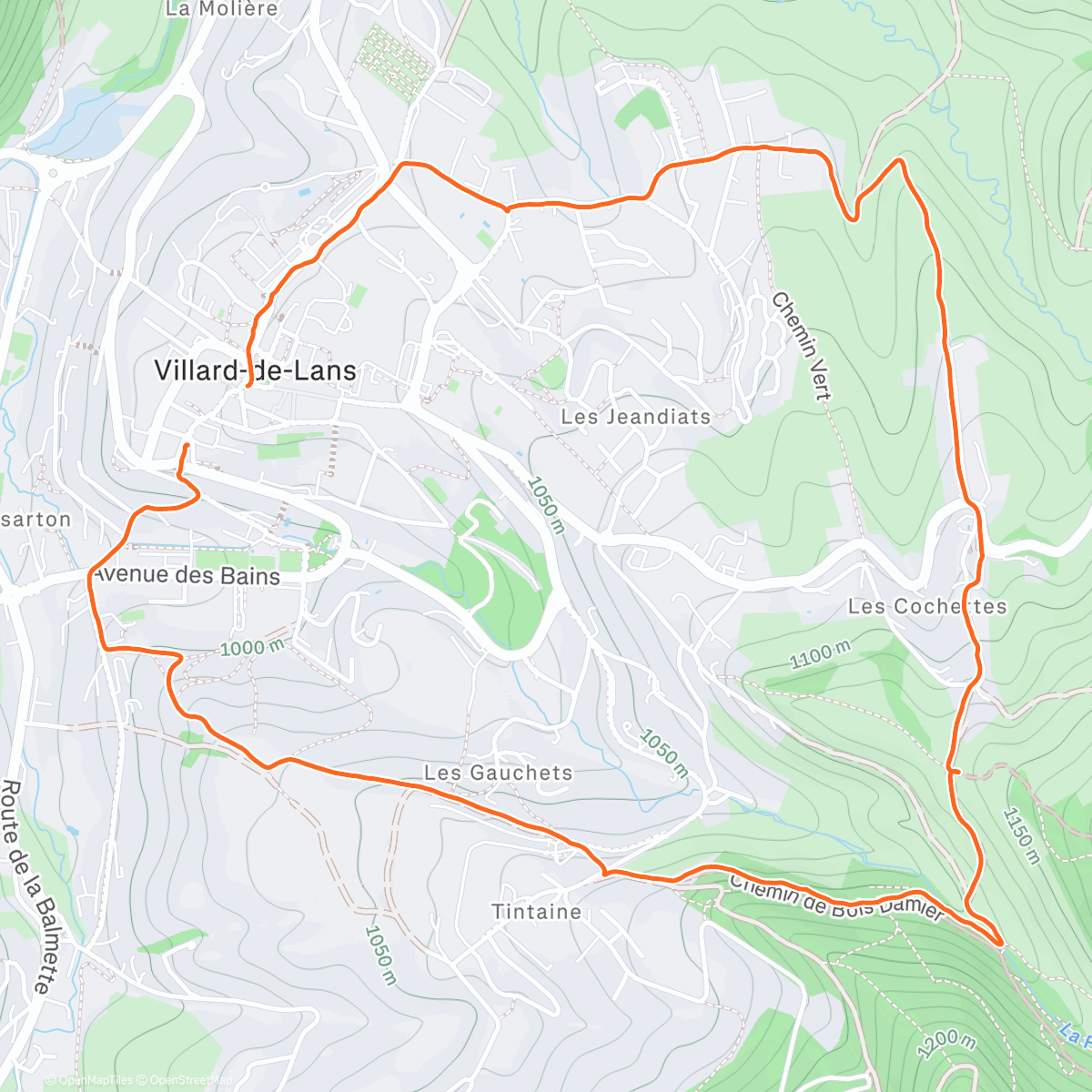 Map of the activity, Balade Villard avec qq flocons