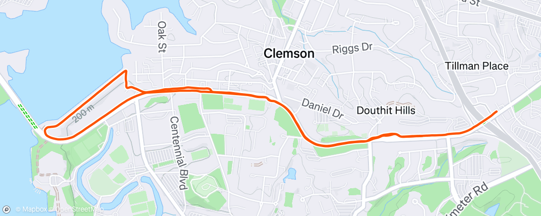 Map of the activity, Afternoon Run