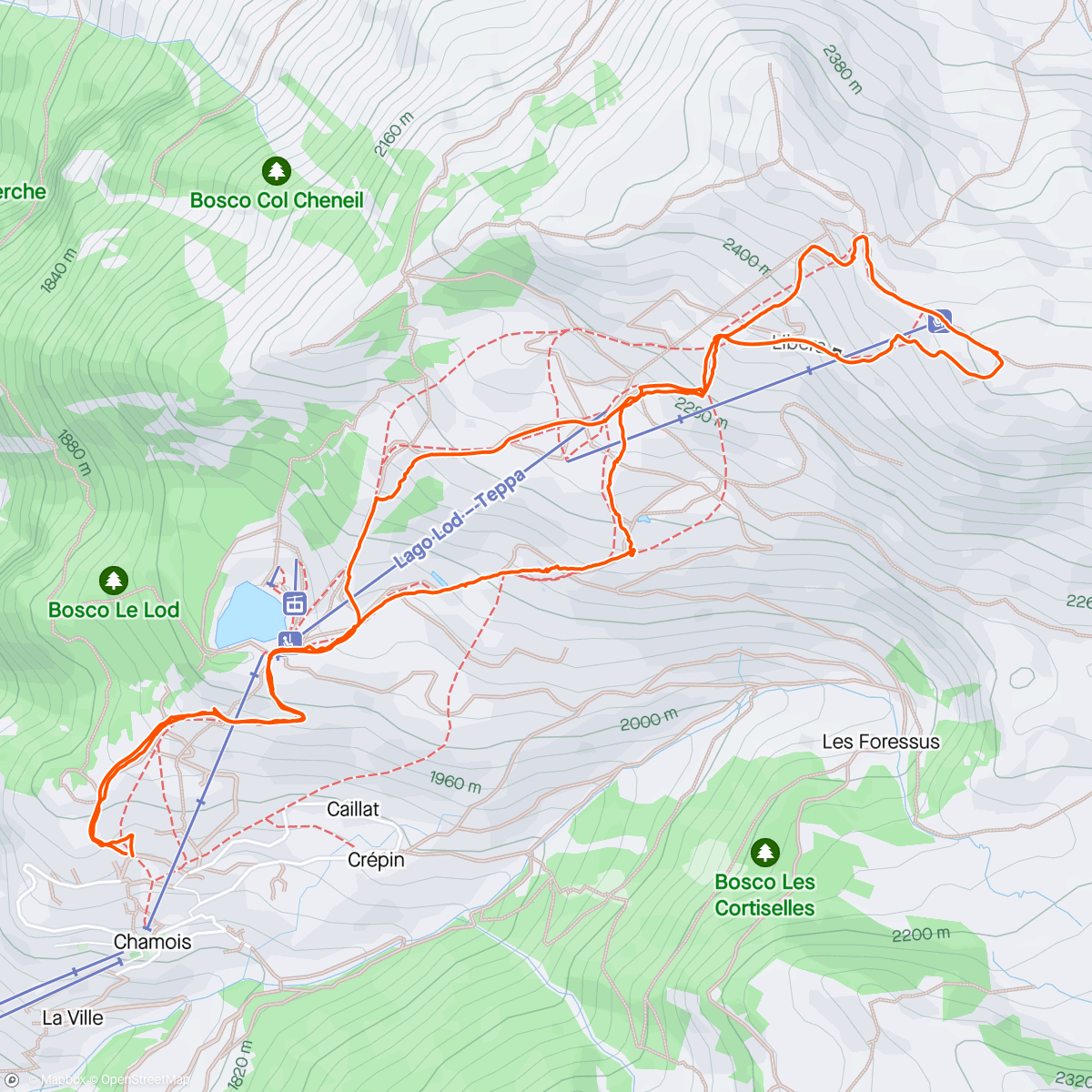 Map of the activity, Chamois