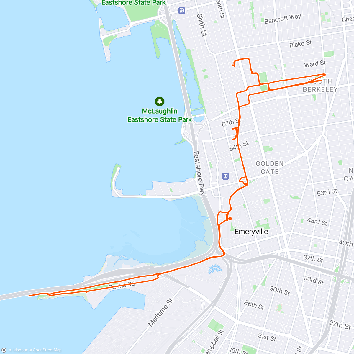 Map of the activity, Took the nice bike to work
