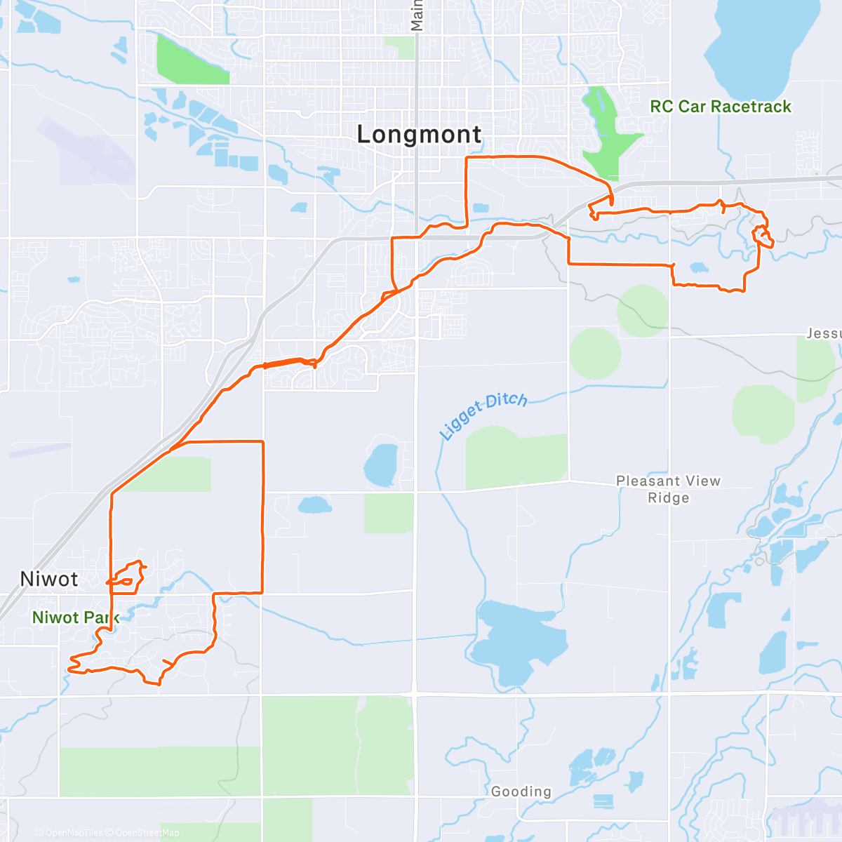 Map of the activity, Tour de Longmont
