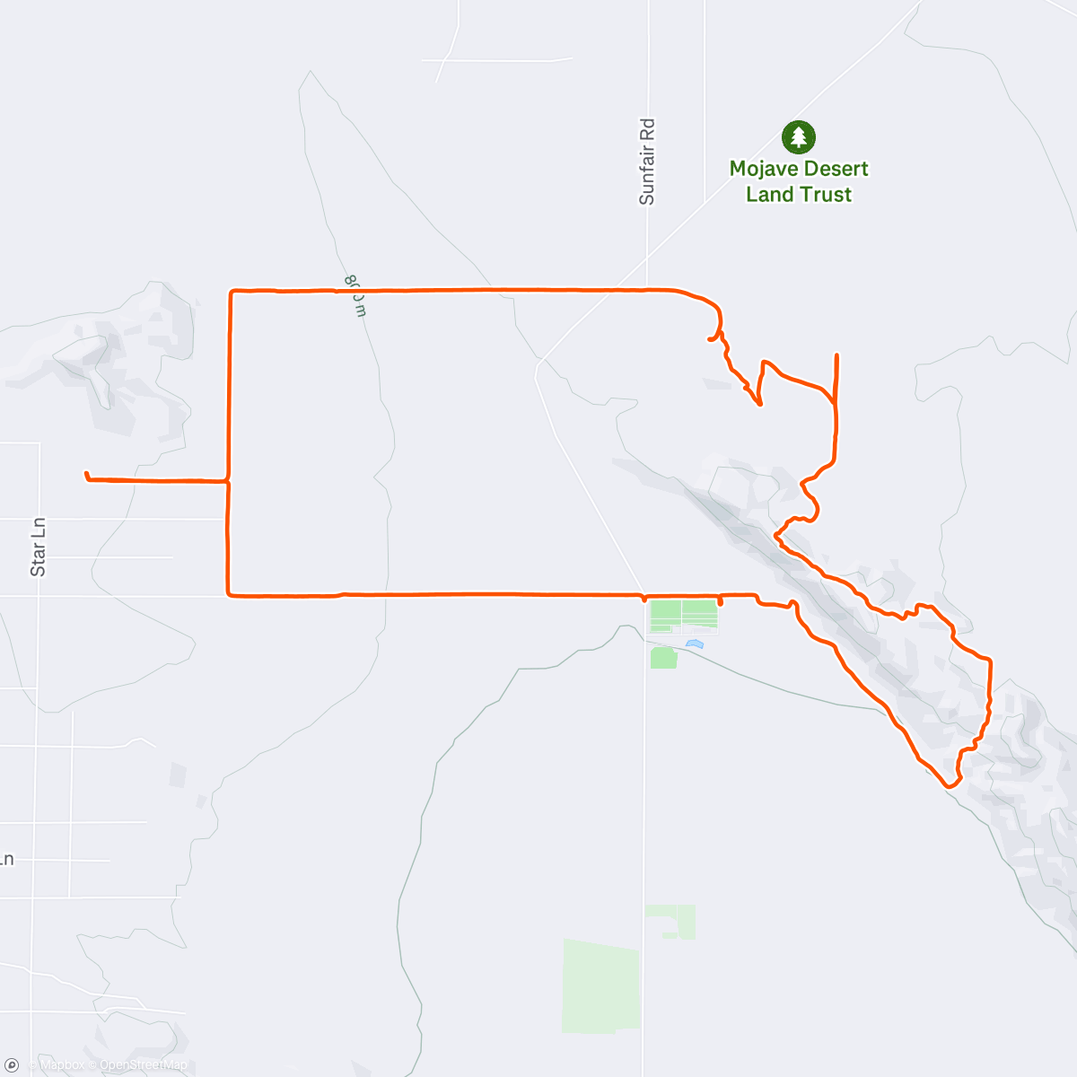 Map of the activity, Moondust Mesa to Mordor and back again