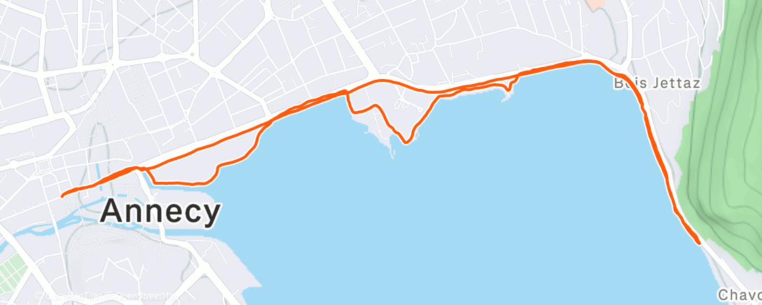 Map of the activity, Course à pied le matin