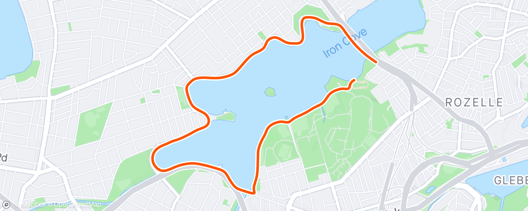 Map of the activity, Medium 6.5k Bay Run
