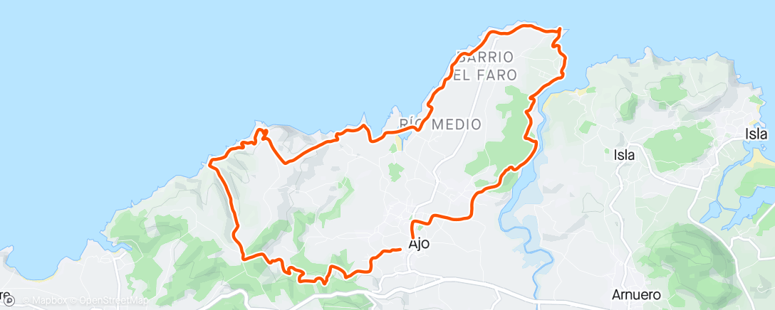 Map of the activity, Trail Cabo de Ajo