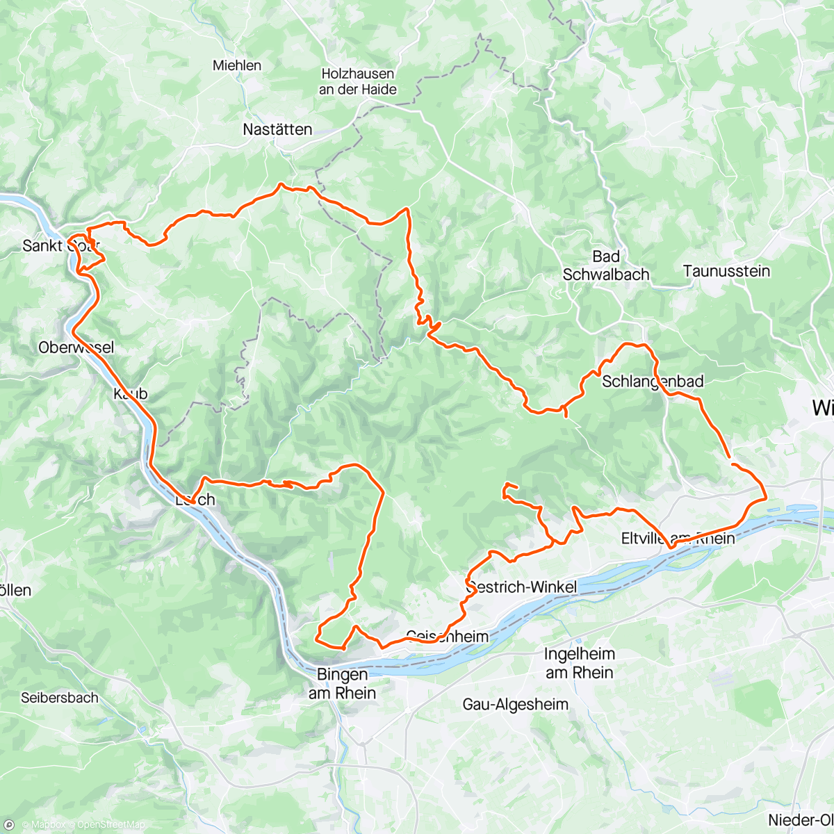 Map of the activity, Frauenstein met jelmer dag 3: rondje loreley