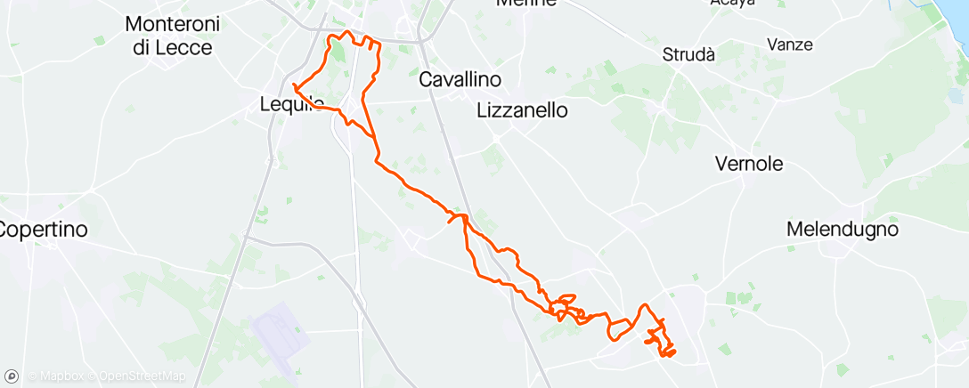 Map of the activity, 4 salti a Caprarica e Calimera🚴‍♂️😎