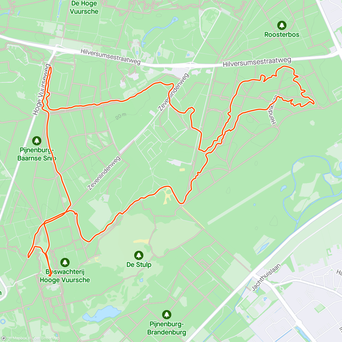 Map of the activity, MTB - Lage Vuursche