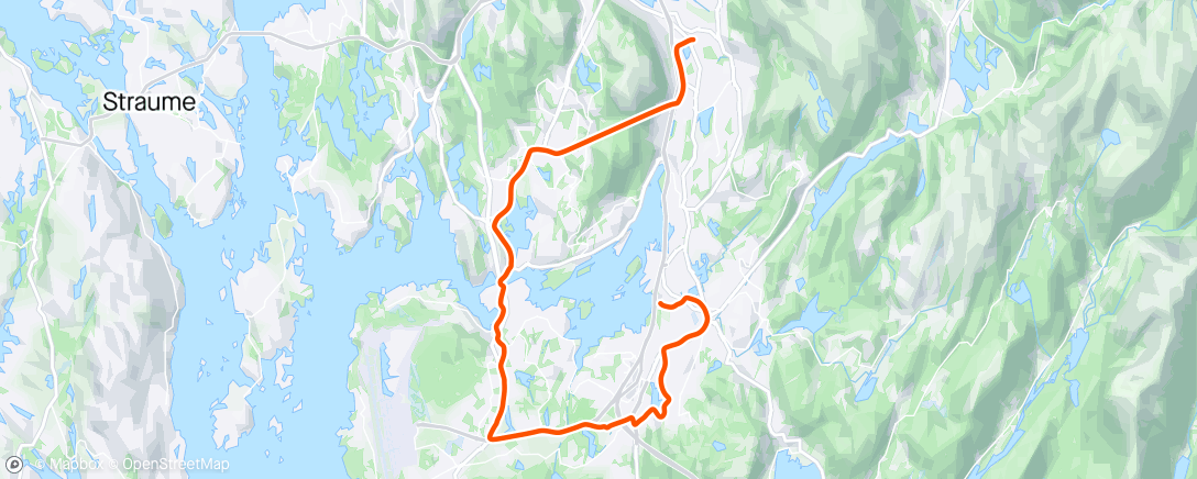 Map of the activity, Hjem via tunnelen og Sandsli
