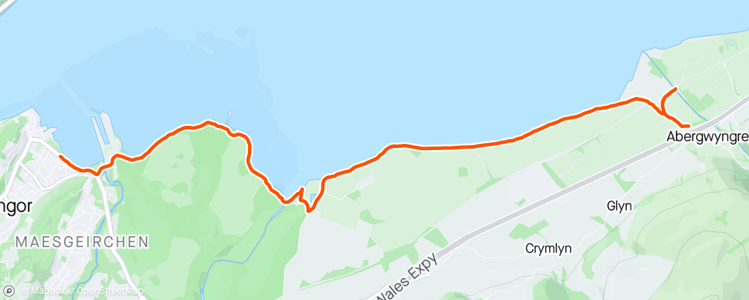 Map of the activity, Wales Coast Path : Bangor to Abergwyngregyn