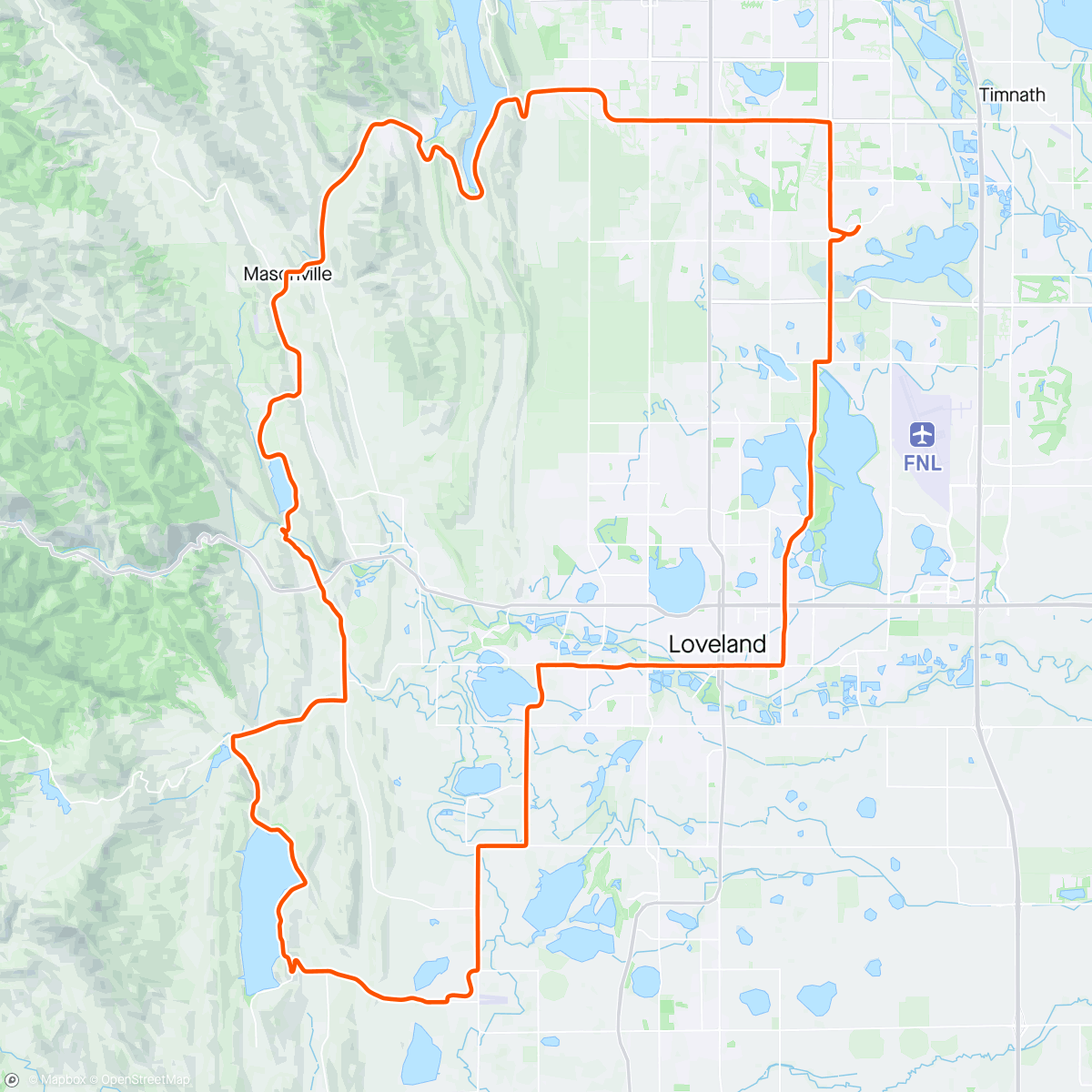 Map of the activity, Carter Lake Loop