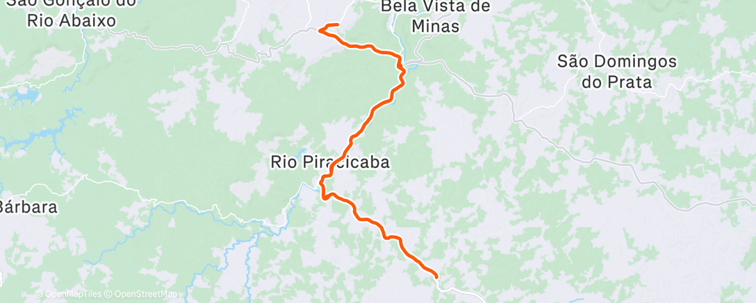 Map of the activity, Pedalada da tarde