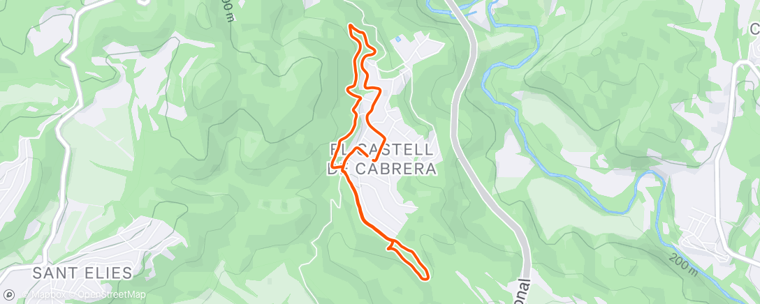 Map of the activity, Carrera de montaña a la hora del almuerzo
