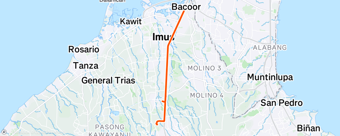 Map of the activity, Night Ride