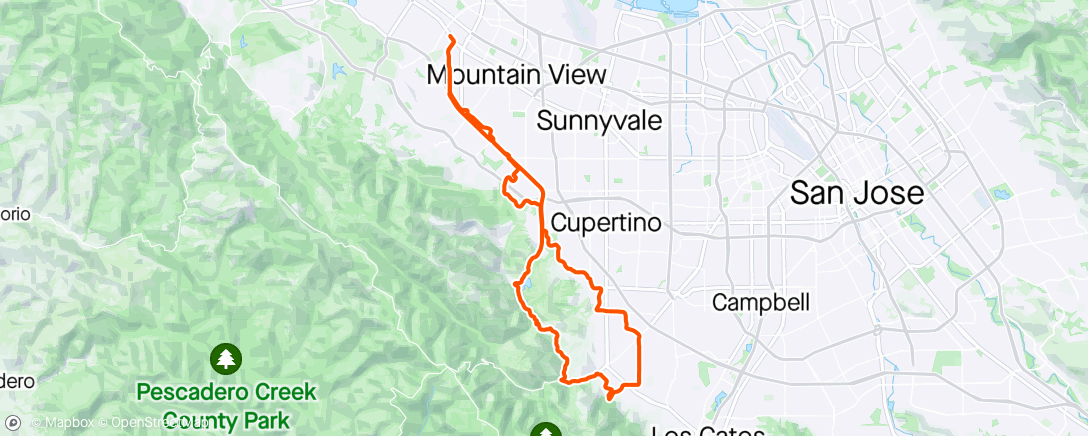 Map of the activity, First real ride in two weeks.  Left hip a little sore, "use it or lose it." Rode with Jon, Randy, Bob, Michel and Charlie.