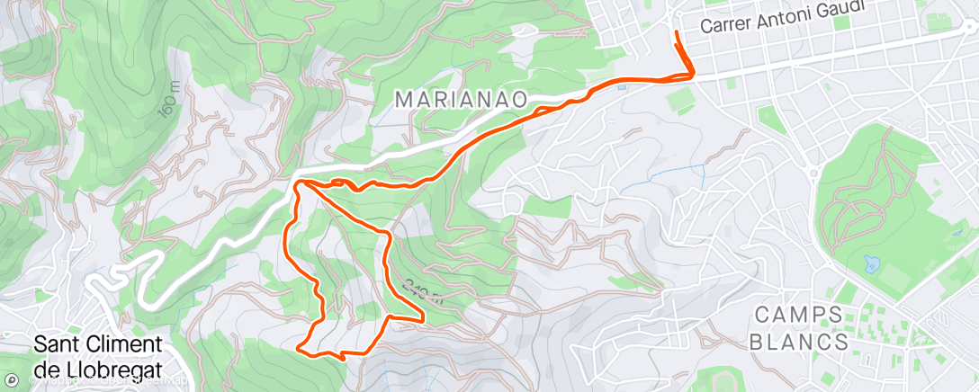 アクティビティ「Bicicleta de montaña por la tarde」の地図