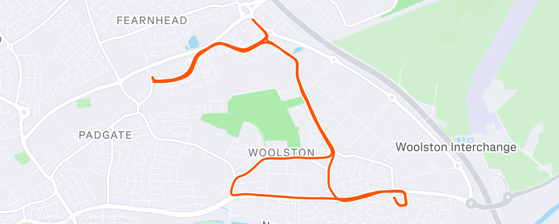 Map of the activity, 6 x 1k(90s) + 6 x 30s(30s)