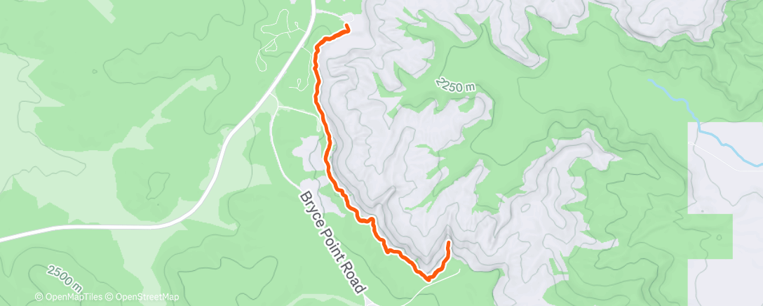 Map of the activity, Afternoon Trail Run