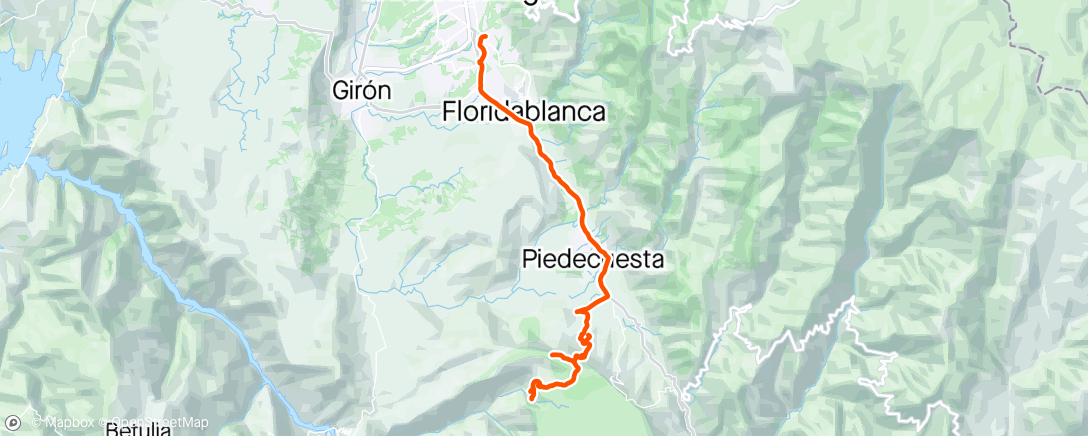 Map of the activity, Cascada Santa Rita