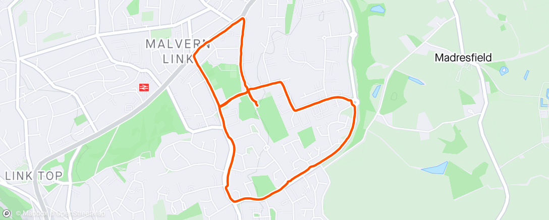Map of the activity, Leading the MJ couch to 5k course - week 8