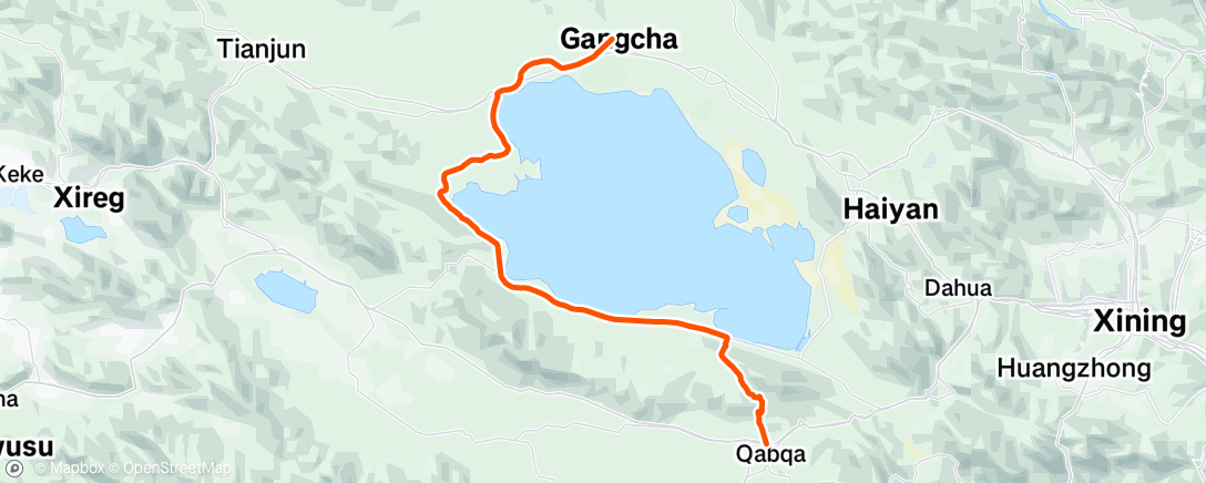 Map of the activity, Stage 6 - Tour of Qinghai Lake