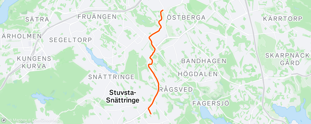 Map of the activity, Bicicleta al anochecer