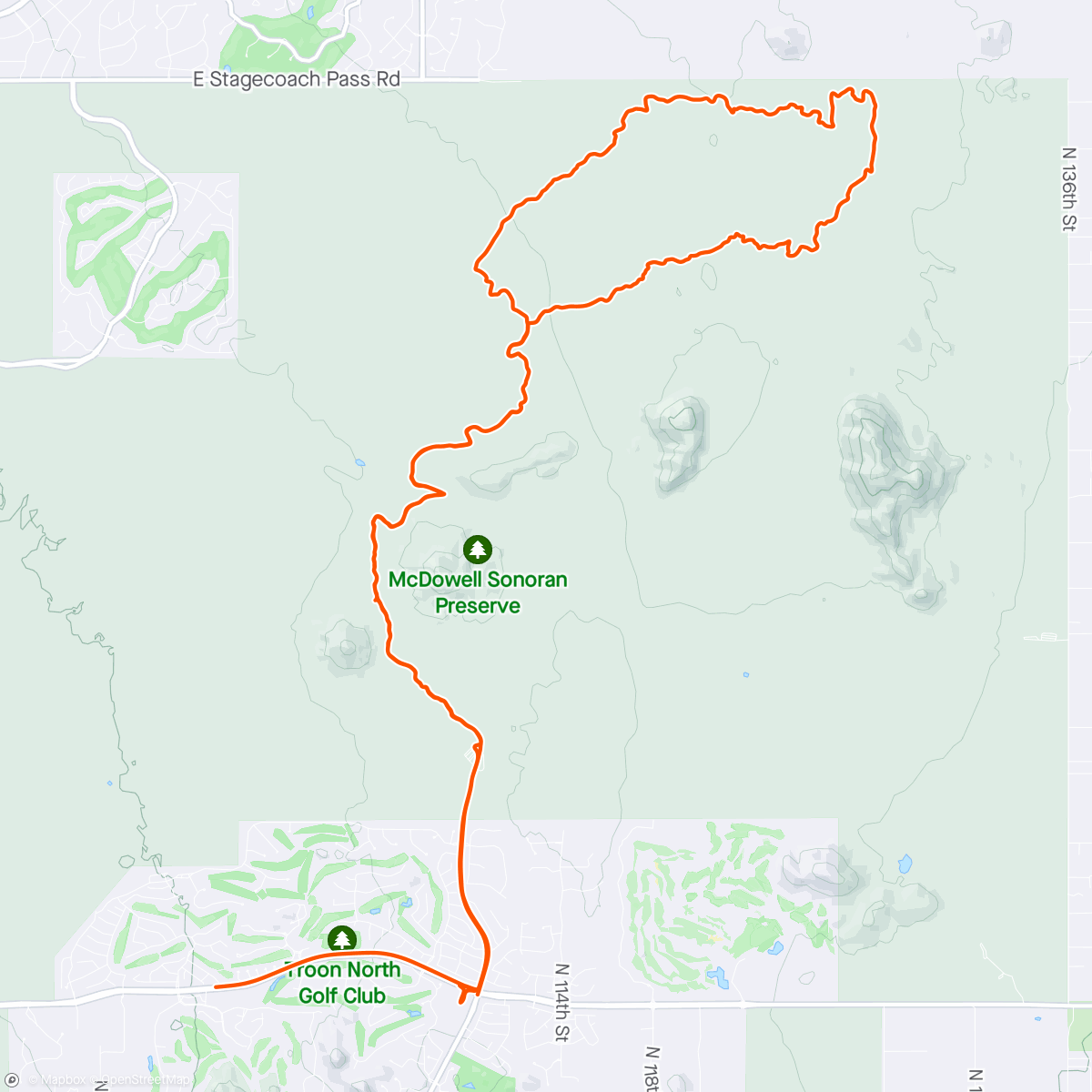 アクティビティ「Vickara Cycling Club - Scottsdale - Brown’s Mountain Ranch」の地図