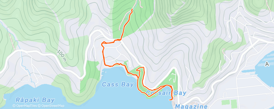 Map of the activity, Afternoon Run