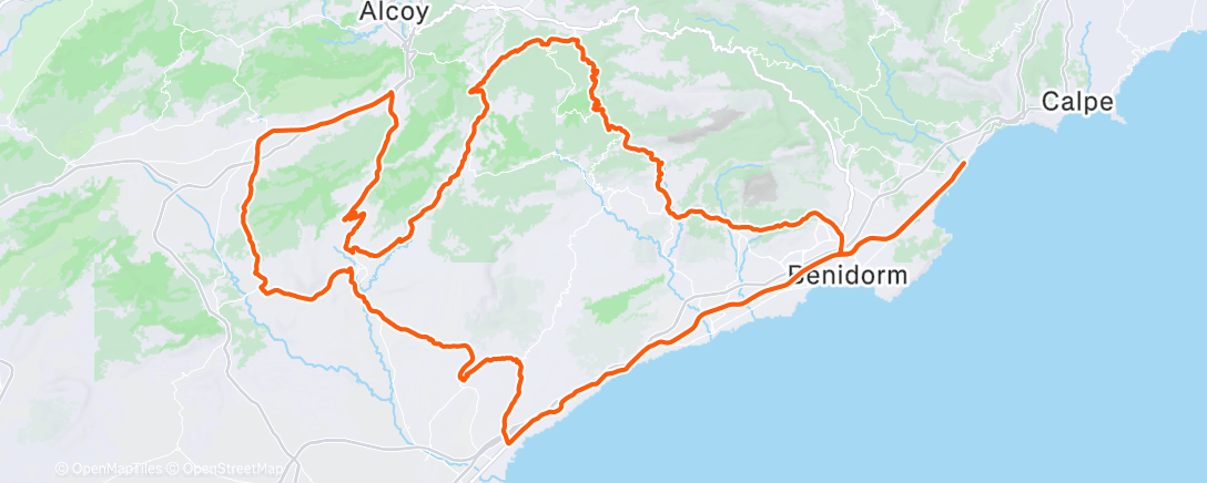 Map of the activity, Pedalata mattutina