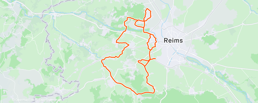 Map of the activity, Sortie vélo le matin