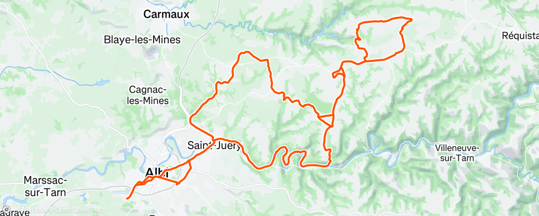 Map of the activity, CRA Randonnée en Albigeois
