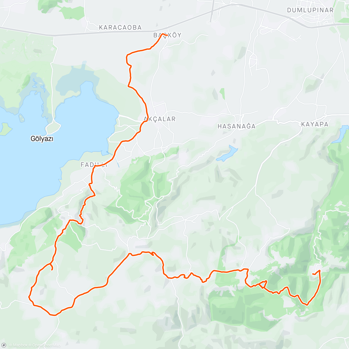Carte de l'activité Mysia Yolları Dağ Bisikleti Turu 2. Gün
