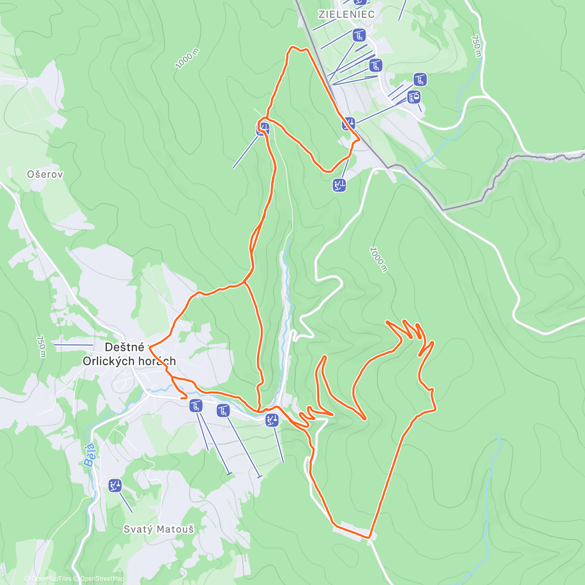 Map of the activity, Lunch Trail Run