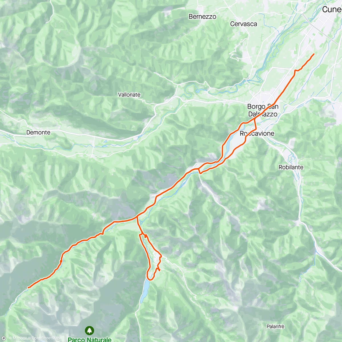Map of the activity, Tentato Terme a piedi..