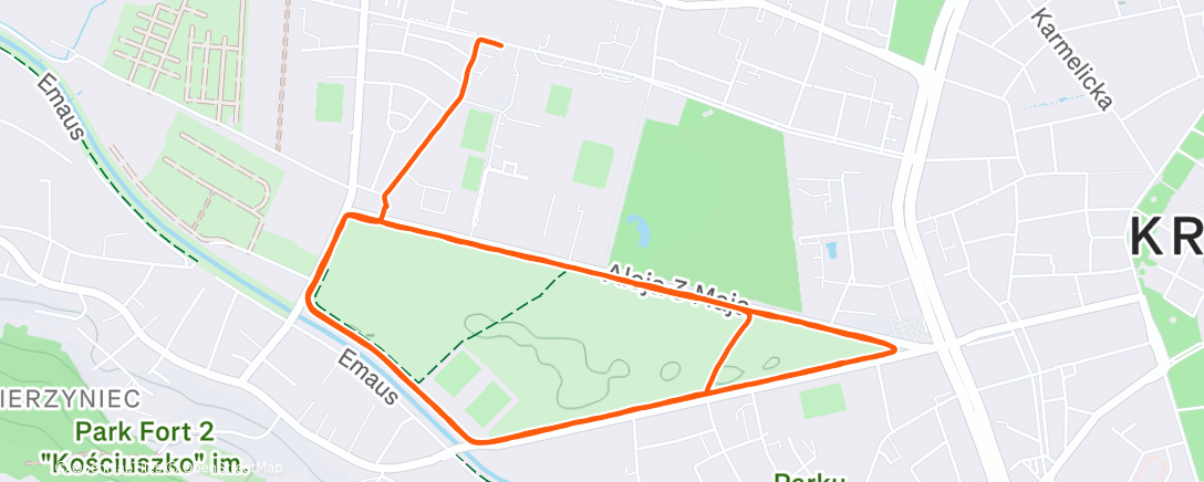 Map of the activity, Evening Run