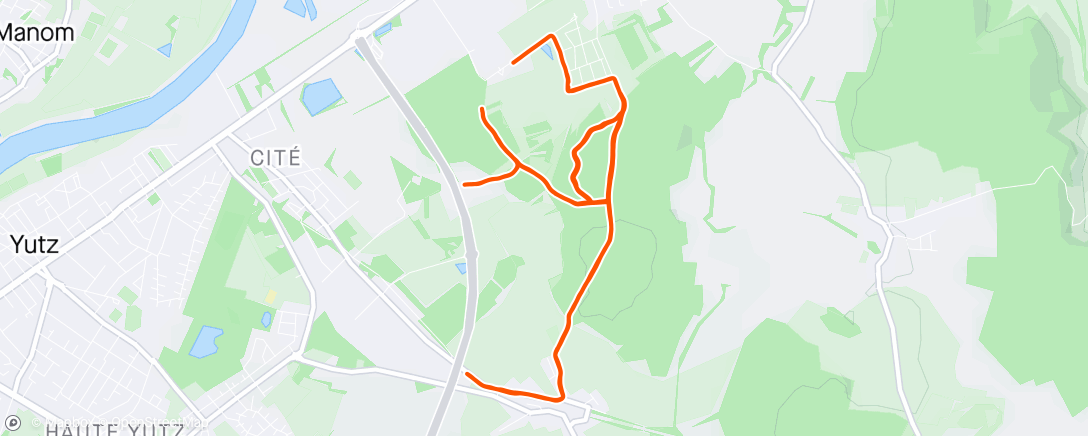 Karte der Aktivität „Course à pied dans l'après-midi”