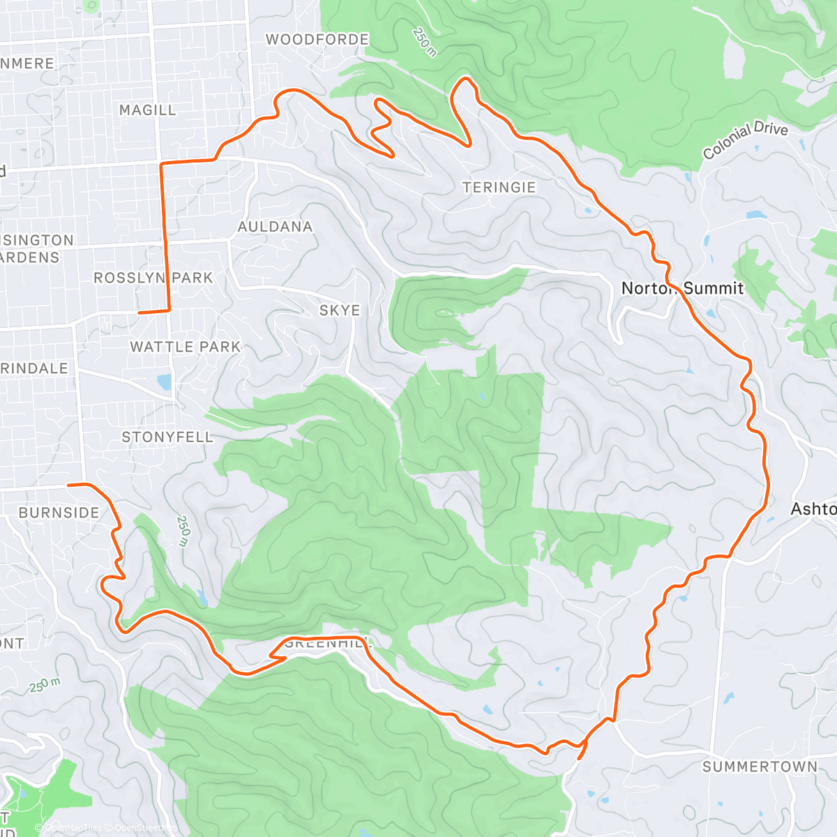 Map of the activity, Another run up the hill with the boys