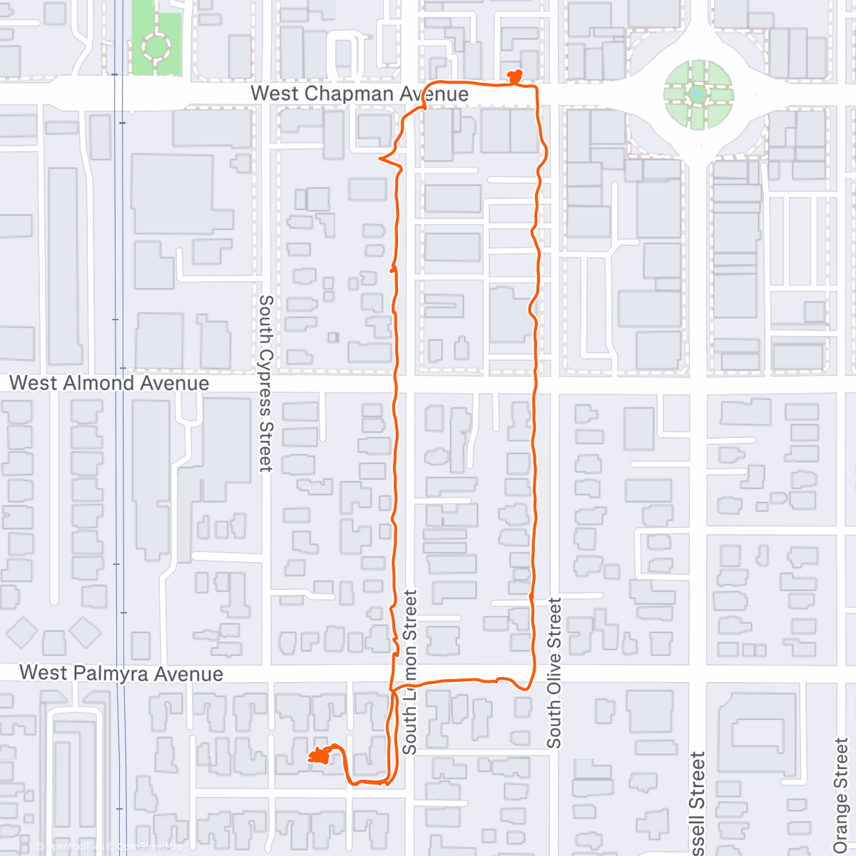 Map of the activity, Afternoon Walk