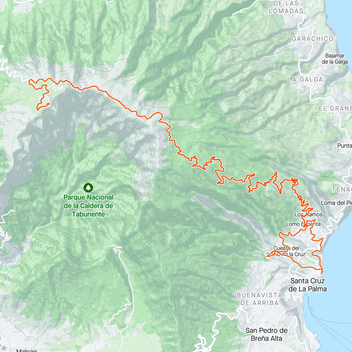 Mappa dell'attività Roque de los Muchachos 😃