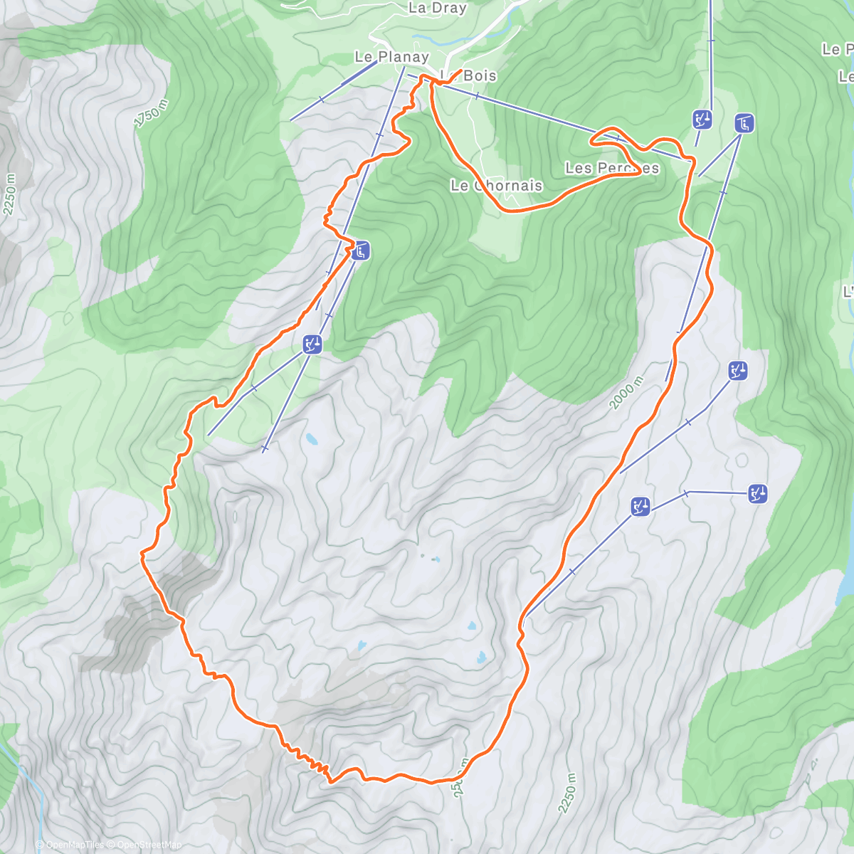 Peta aktivitas, Grand mont par les mines ( AH)