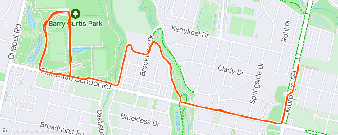 Map of the activity, Tempo Run